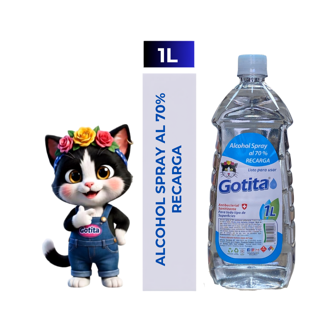 Alcohol  70% Sanitizante 1 litros recarga